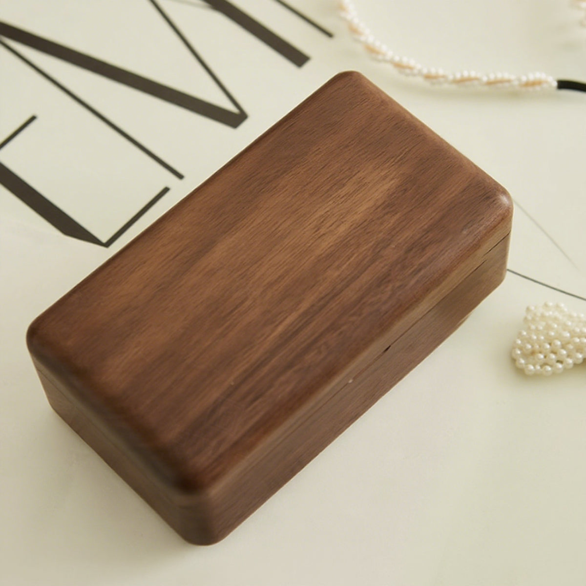 Helly Double-Layer Walnut Jewelry Box