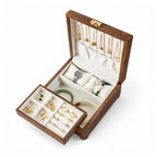 Talina Two-Layer Square Walnut Jewelry Box