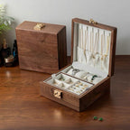 Talina Two-Layer Square Walnut Jewelry Box
