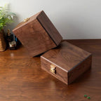 Talina Two-Layer Square Walnut Jewelry Box