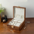 Talina Two-Layer Square Walnut Jewelry Box