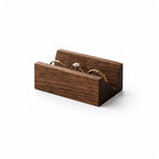 Solid Walnut Ring Holder Slot – Wood Ring Display Stand for Bands