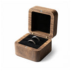 Solid Walnut Ring Box – Engagement & Wedding, Velvet, Free Engraving