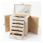 GZJSLOVE white jewelry box with additional drawer storage