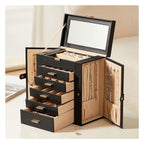 GZJSLOVE black jewelry box with mirror and additional drawer storage