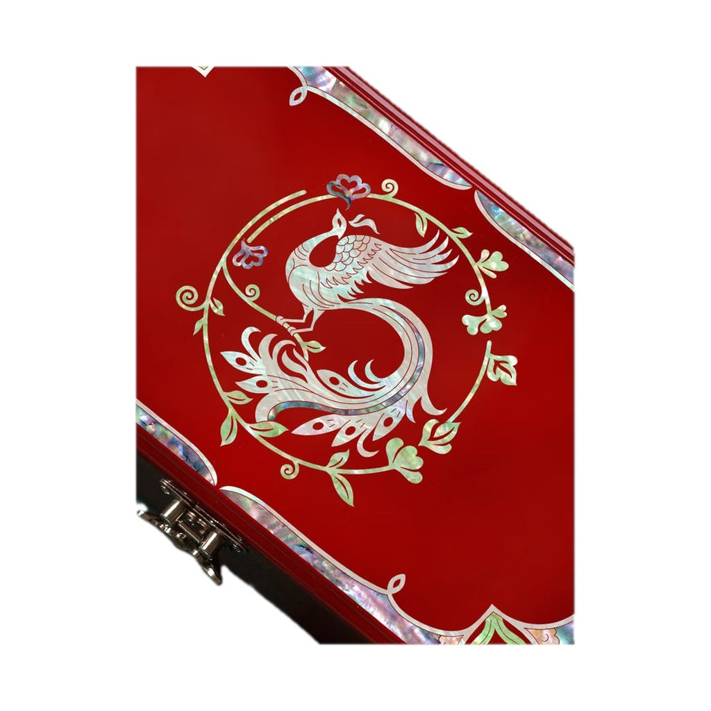 GZJSLOVE Floral mother-of-pearl inlay jewelry box view 4