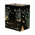 GZJSLOVE Bamboo mother-of-pearl inlay multi-tier jewelry cabinet view 1