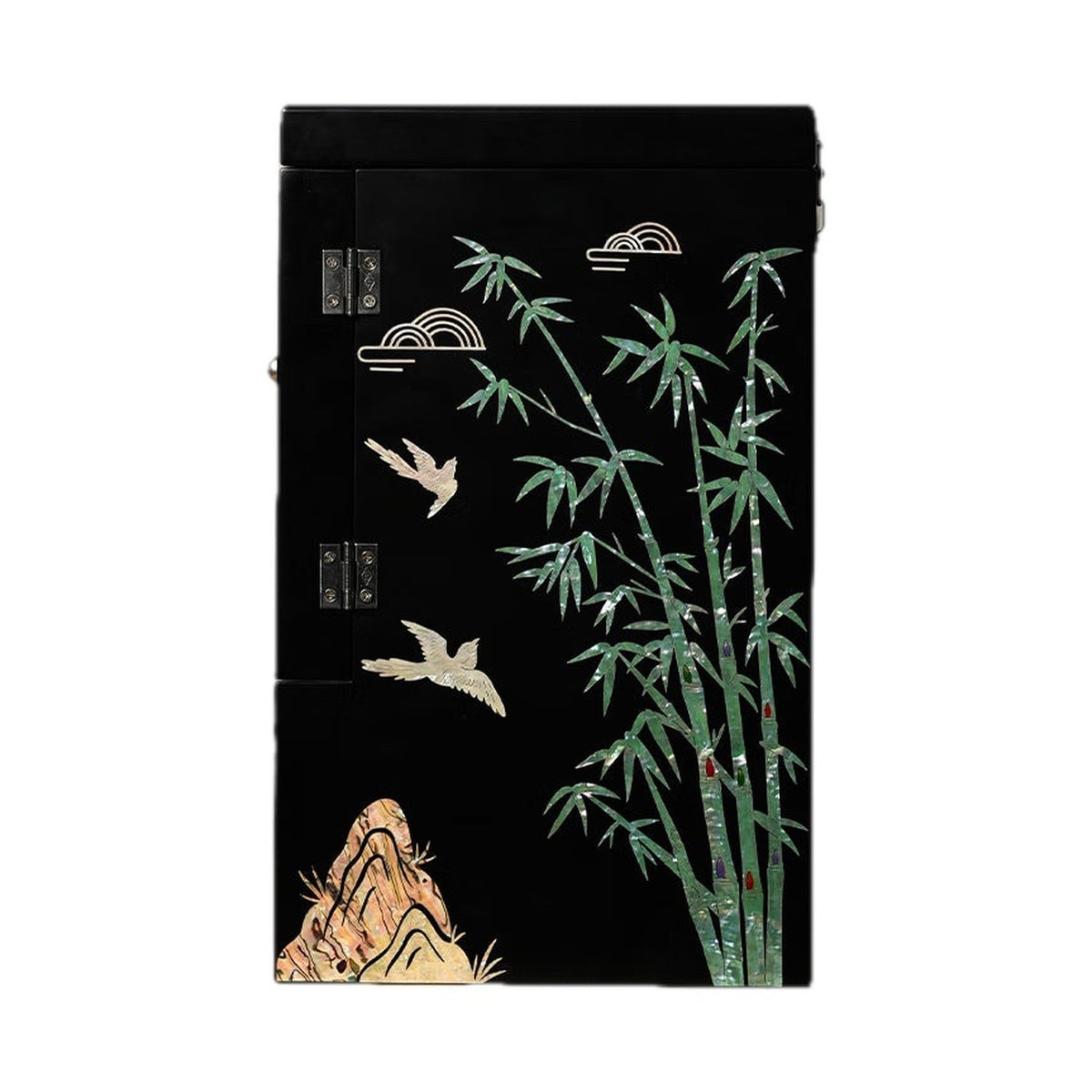 GZJSLOVE Bamboo mother-of-pearl inlay multi-tier jewelry cabinet view 3