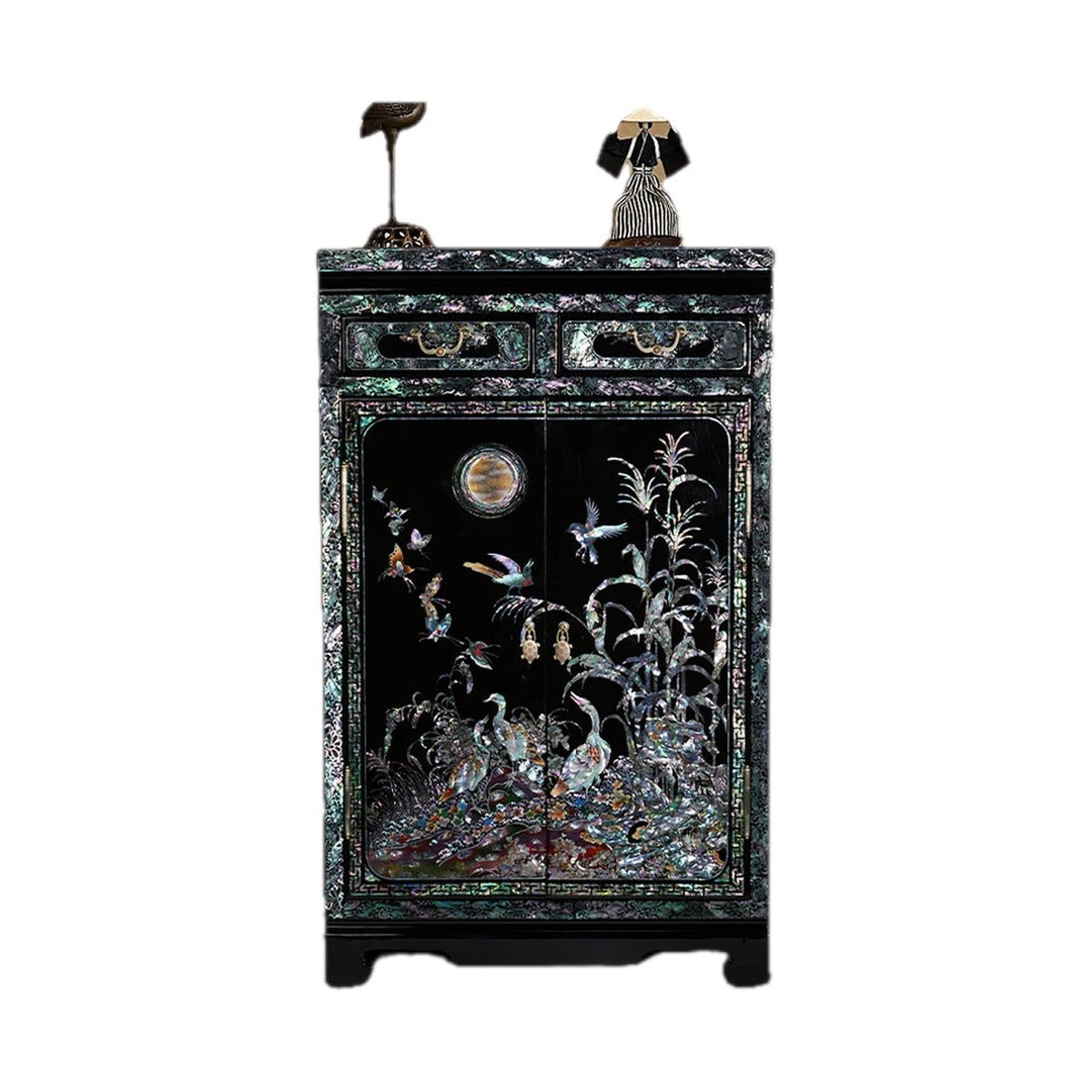 GZJSLOVE Floral mother-of-pearl inlay decorative storage cabinet view 1