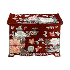 GZJSLOVE Floral mother-of-pearl inlay multi-tier jewelry cabinet view 3
