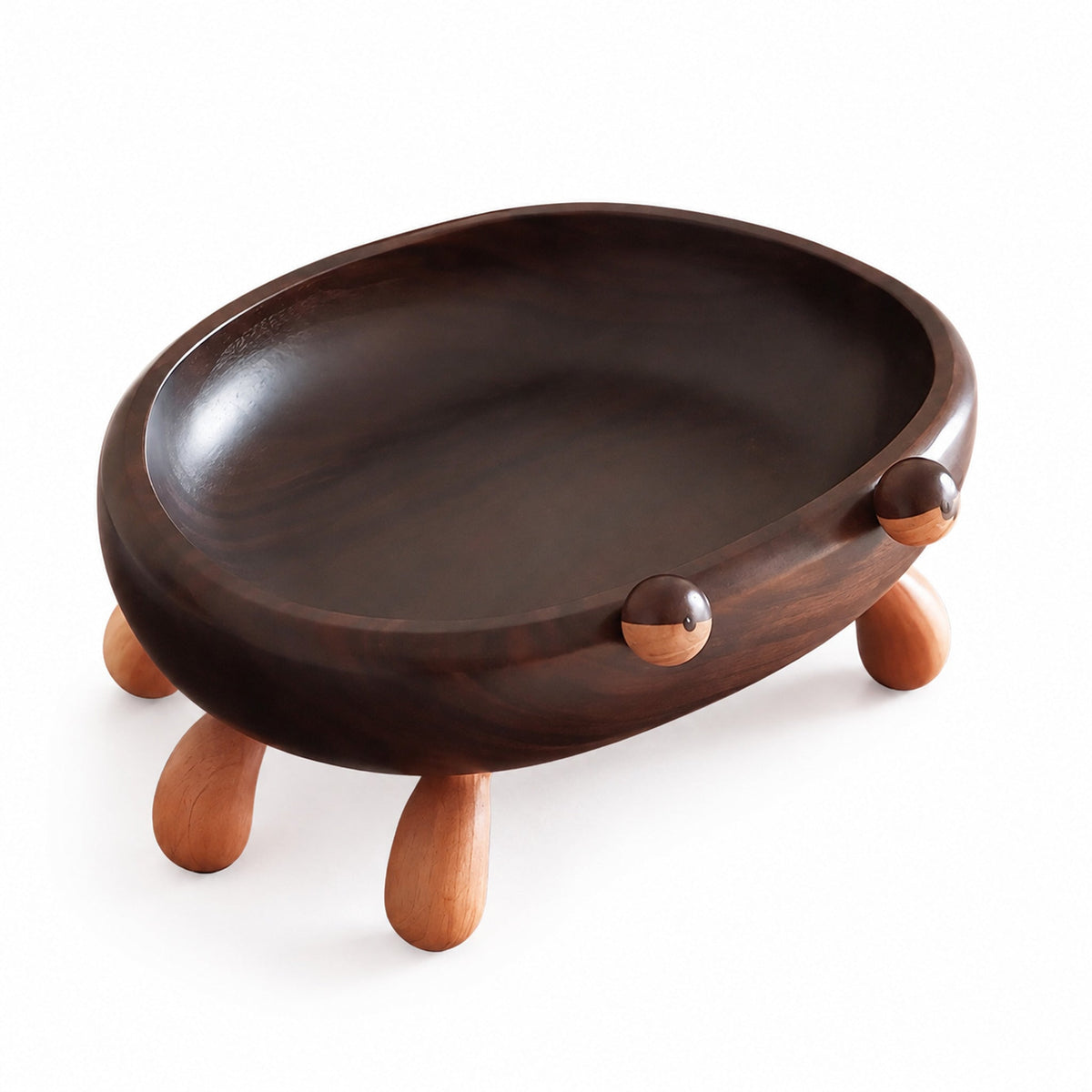 Crab Walnut Catchall Tray on a pure white background
