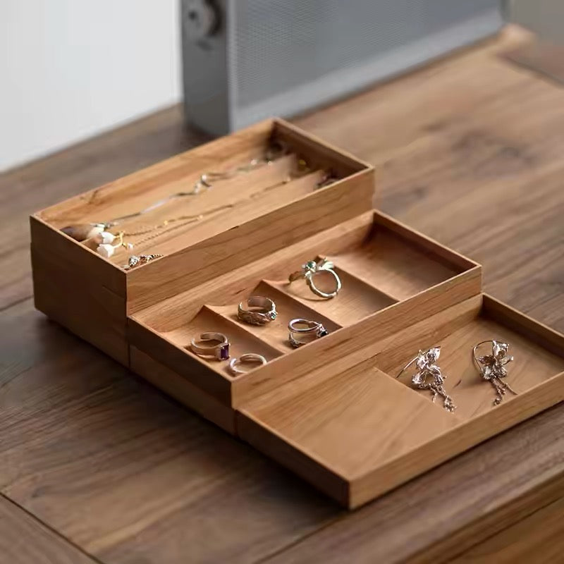 GZJSLOVE Alina Modular Solid Wood Jewelry Organizer Set