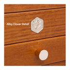Decorative clover medallion and round drawer pull