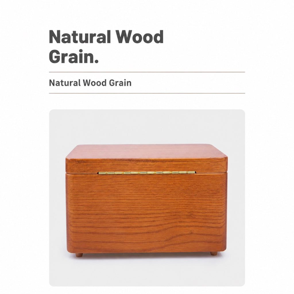 Jewelry box rear view and natural wood grain