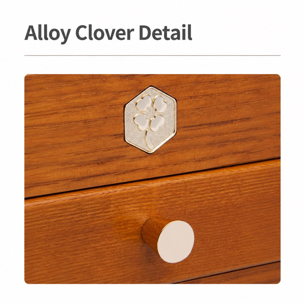 Decorative alloy clover medallion detail