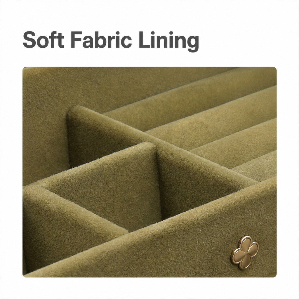Soft fabric lining and jewelry dividers
