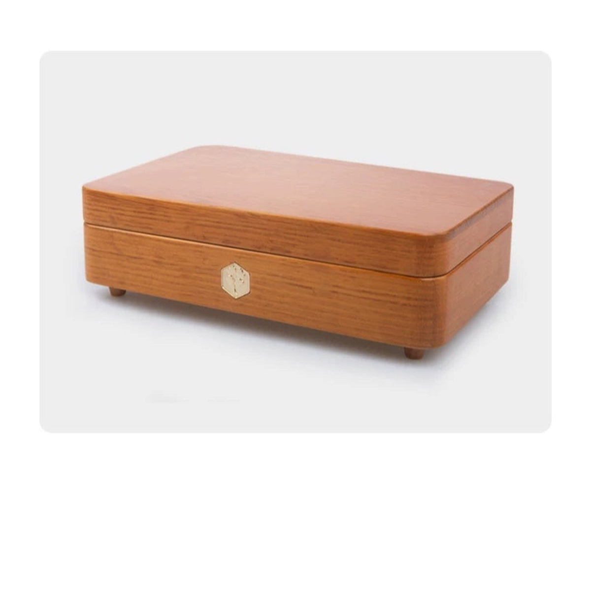 Closed single-tier wooden jewelry box